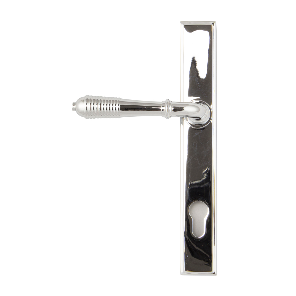 From the Anvil Reeded Slimline Lever Espag. Lock Set - Polished Chrome - (Sold in Pairs)